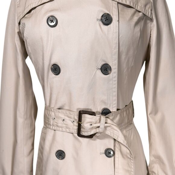 Banana Republic Beige Belted Trench Coat Button Double Breast Pockets Jacket S - Picture 4 of 11
